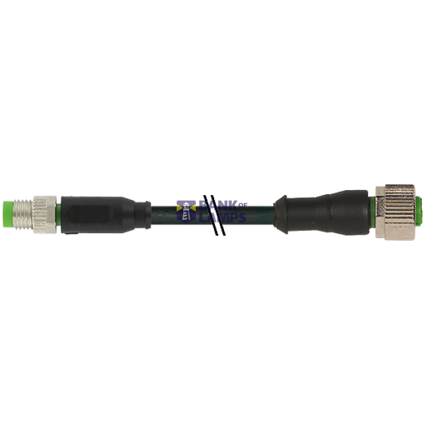 M8 male 0° / M12 female 0° A-cod. PUR 3x0.25 bk UL/CSA+drag ch. 0.55m image 2