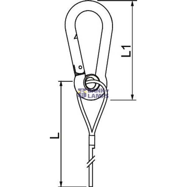 QWT SK 2 3M G Suspension wire with eyelet carabiner 2x3000mm image 2