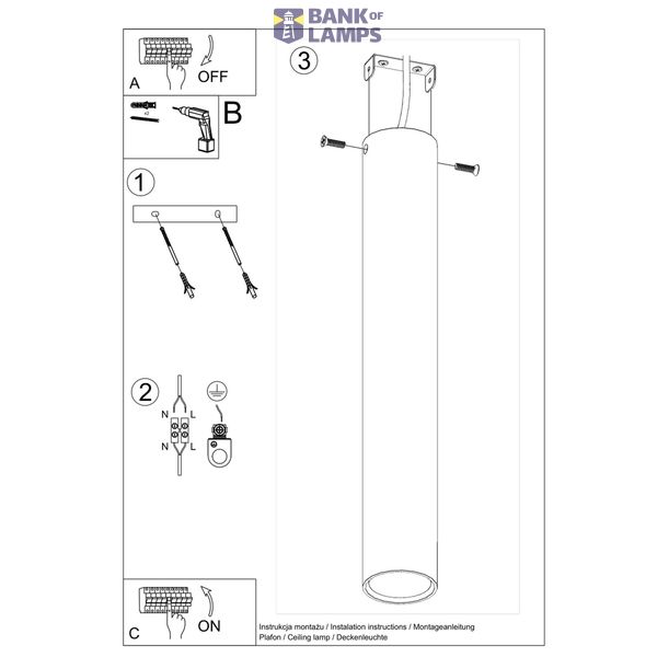 SPOT LAGOS 40 BLACK GU10 1X40W IP20 image 9