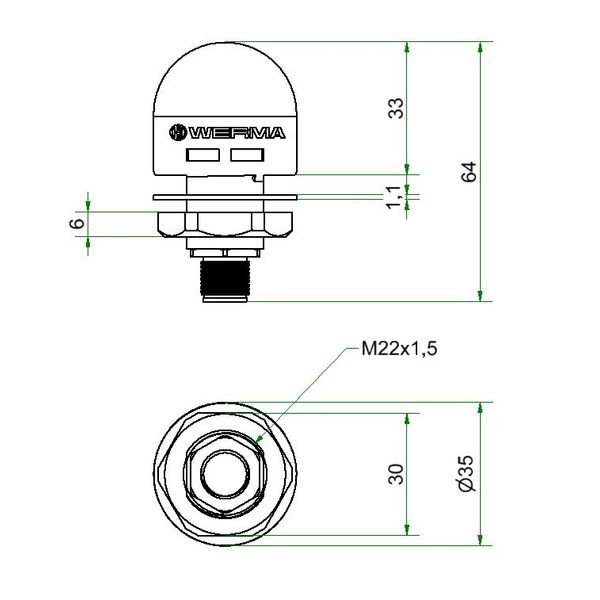 MC35 UL Beacon + Buzzer 24V RGY M12 image 3