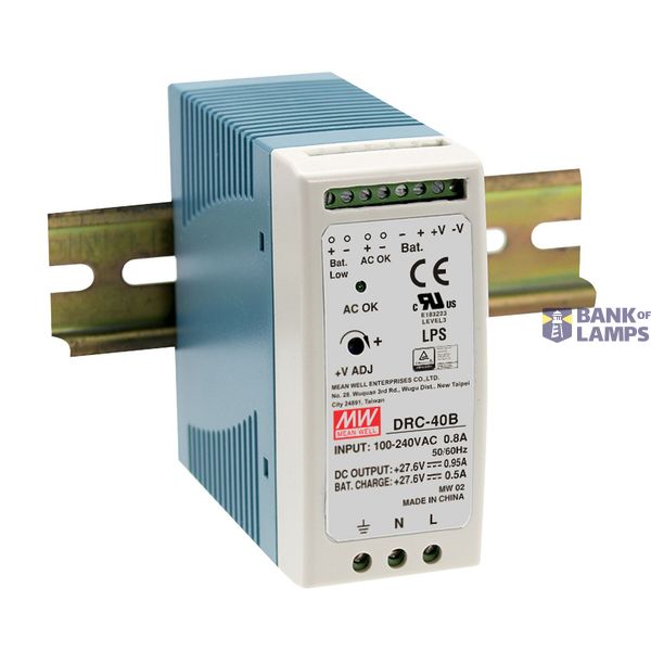 DRC-40A DIN rail power supply, 40W, 13.8/13.8V, MEAN WELL image 2