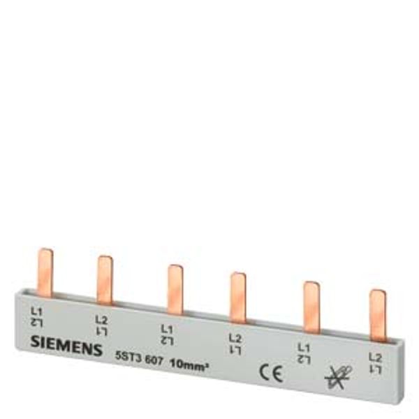 Pin busbar, 10 mm2 connection: 3x 2-phase touch-safe image 1