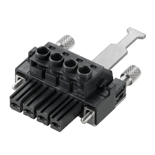 PCB plug-in connector, female plug, 7.62 mm, Number of poles: 4, 180°, Clamping yoke connection, Clamping range, max. : 10 mm², Box image 1