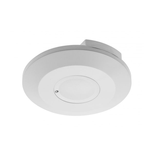 Microwave motion sensor CM-3 MINI, max 2000W, AC220-240V, 50/60Hz, angle 360°, range 1-8m ± 2- 6m, IP20, working with LED, surface mounted, white housing image 1
