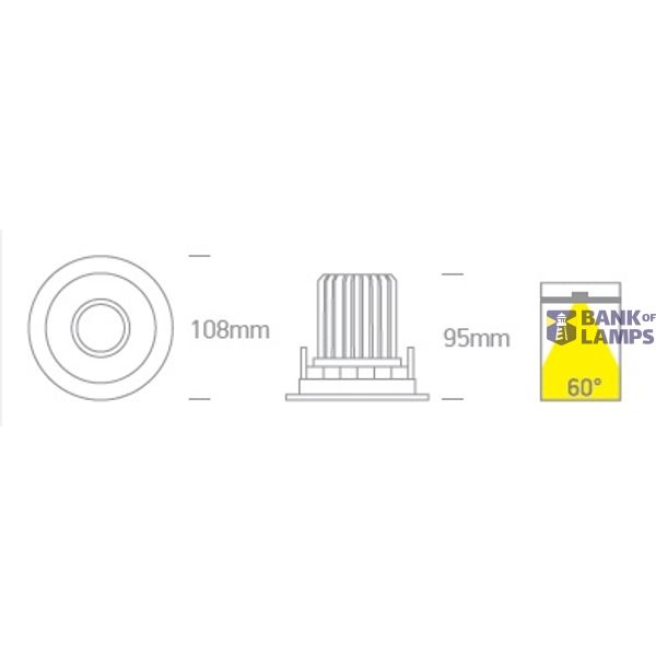 BLACK 12W WW ADJUSTABLE 100-240V image 2