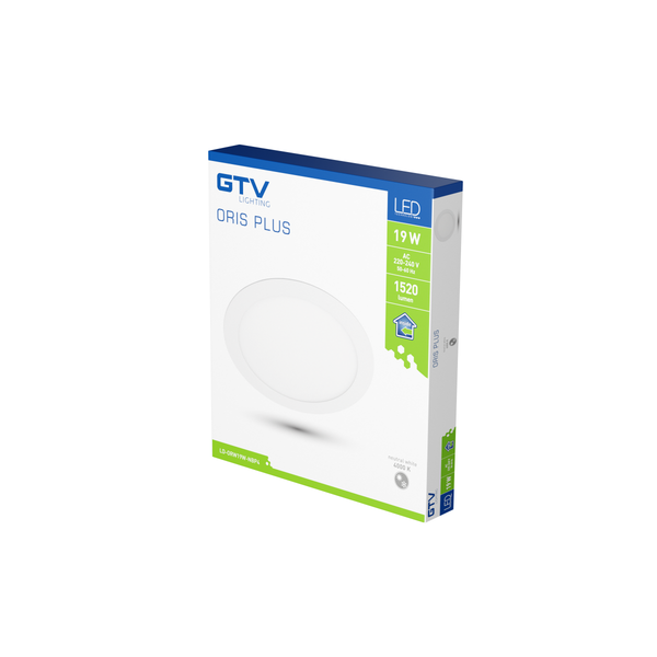 LED luminaire ORIS PLUS, IP44, 19 W, 1520 lm, AC220-240V, 50/60 Hz, 120°, 4000K, recessed, white image 2