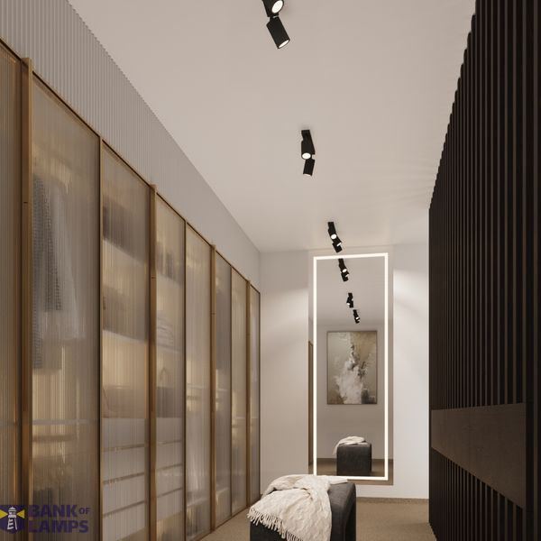 CEILING LAMP WITH FOUR SPOTLIGHTS ON A SQUARE ROSETTLE, CARBON SERIES image 11