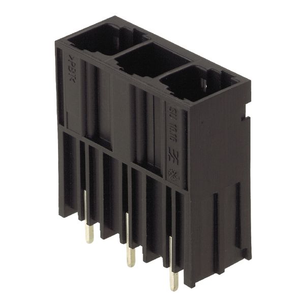 PCB plug-in connector, male header, closed side, THT solder connection, 10.16 mm, Number of poles: 4, 180°, Solder pin length (l): 3.5 mm, silver-plated, black, Box image 1
