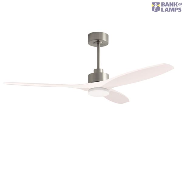 Fan Stem Evo ø1320mm Satin Nickel with White Blades White image 1