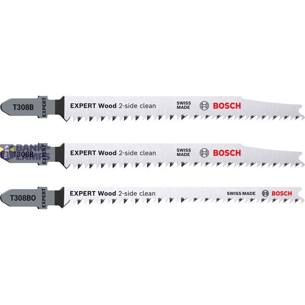 EXPERT ‘Wood 2-side clean‘ Jigsaw Blade 3-piece Set T308B/BO 3 pcs. image 1
