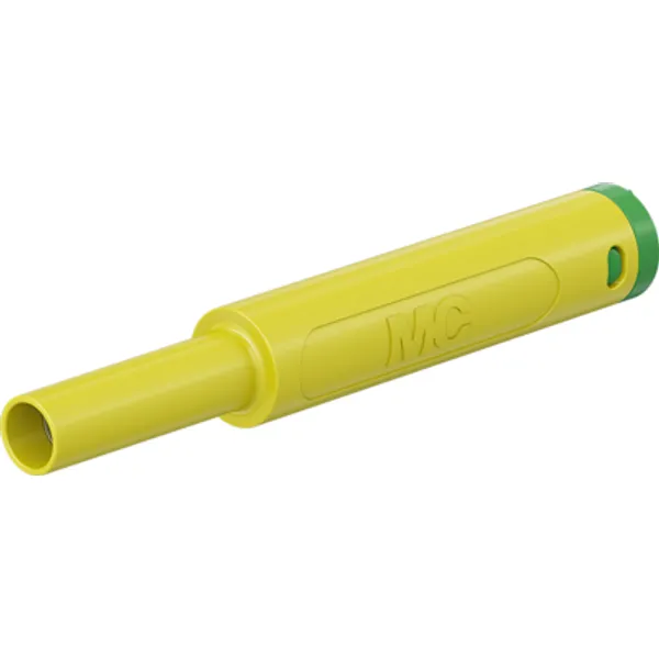 4 mm socket, solder connection, 2.5 mm², mounting Ø 9.6 mm, CAT II/CAT III, yellow/green, 66.2050-20 image 1