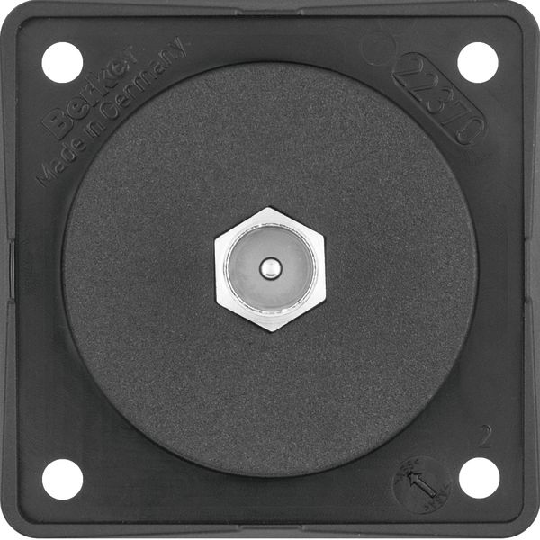 Integro Inserts-Aerial Connector Box TV Connection in F-System, Black image 1