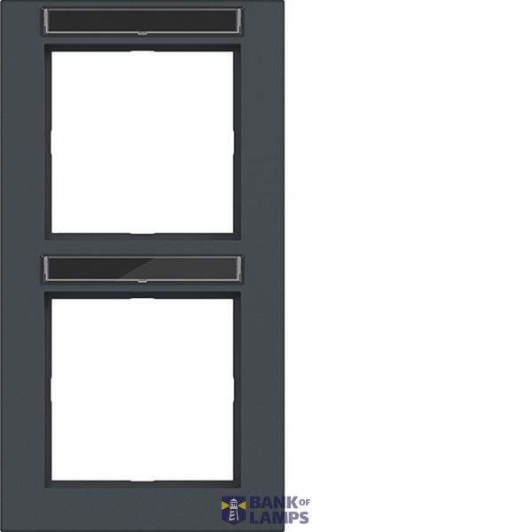 Cover frame double vertical, text field, A.1, anthracite image 1
