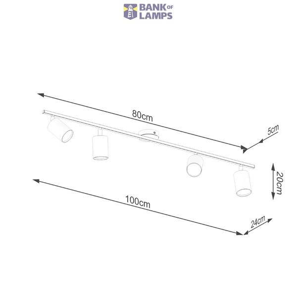 CEILING LAMP LEMMI 4L BLACK GU10 4X10W IP20 image 8