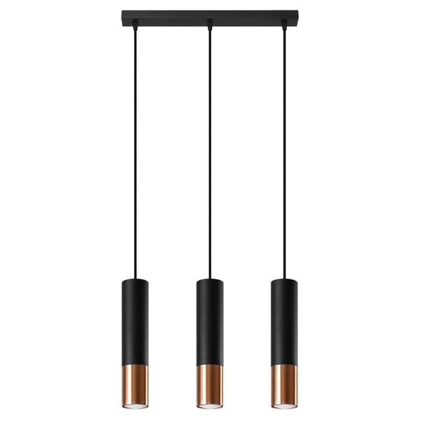 HANGING LAMP LOOPEZ 3L BLACK/COPPER GU10 3X40W IP20 image 1