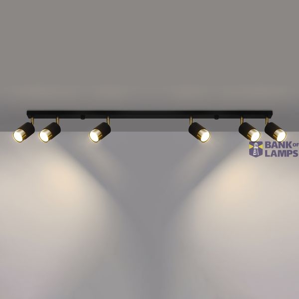 CEILING LAMP NERO 6 BLACK/GOLD GU10 6X40W IP20 image 6