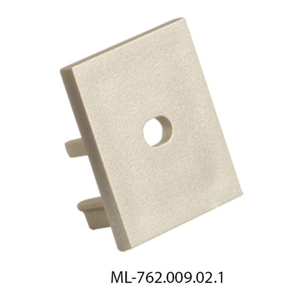 End cap with hole for PB, silver color, 1 pc image 1