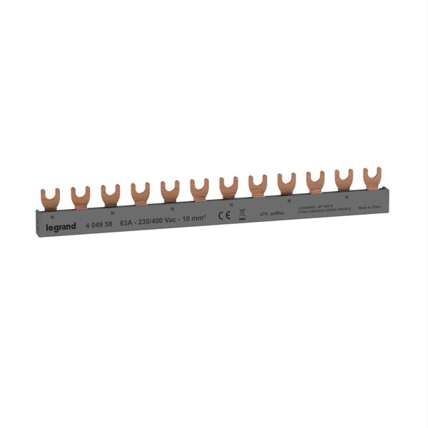 Fork type supply busbar, with 2P, 1 row for 6 modules image 1