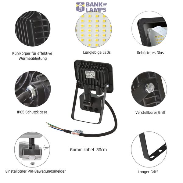 NOCTIS LUX 2 SMD 230V 10W IP44 WW black with sensor image 27