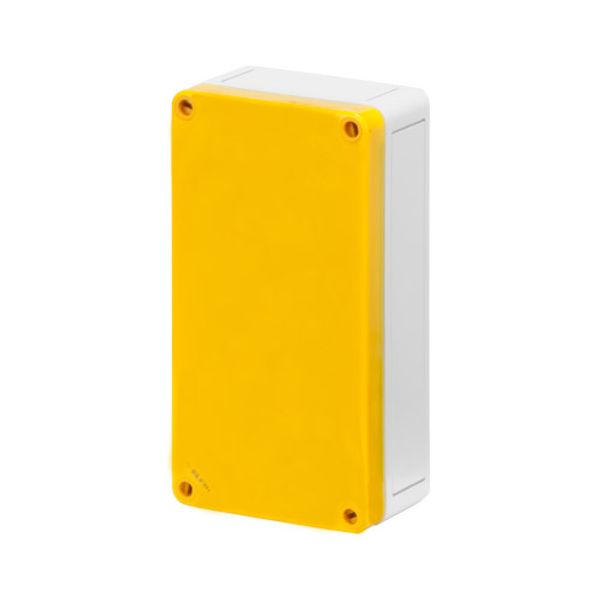 Polycarbonate push-button enclosure 94x180x57, undrilled, yellow image 1