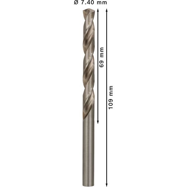 Metal drill bits HSS-G, DIN 338 7,4 x 69 x 109 mm 10 pcs. image 2
