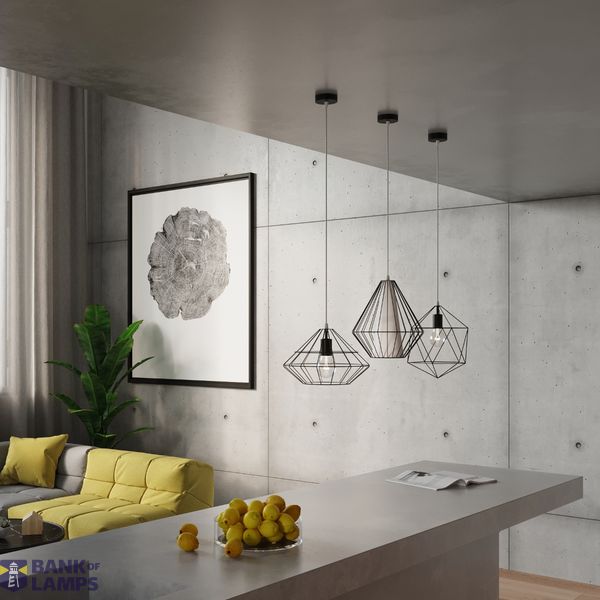 HANGING LAMP UMBERTO BLACK E27 1X60W IP20 image 3