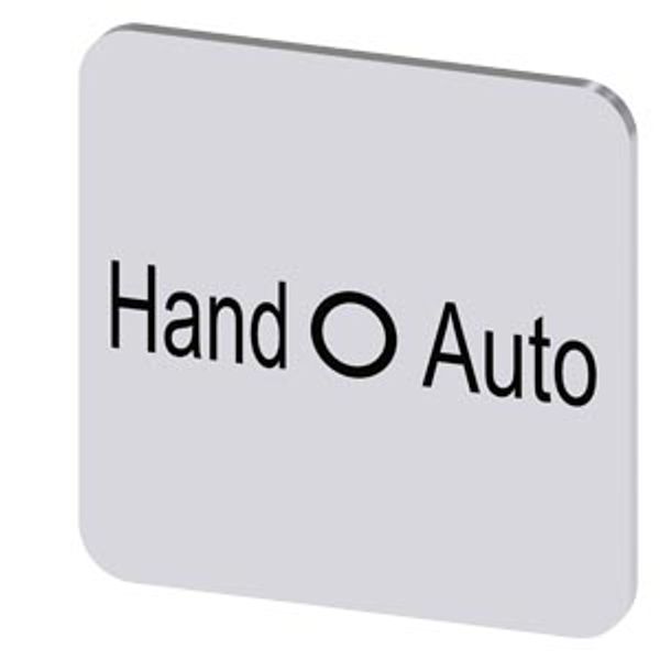 Labeling plate 22x22 mm, silver-colored label, labeling: Hand O Auto image 1
