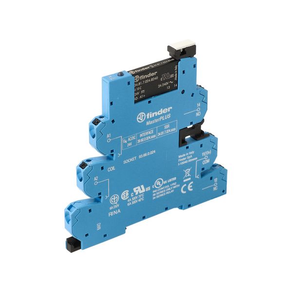 Rel. interface SSR MasterPLUS Push-IN In.24VUC 1NO Out.2A/230VAC (39.60.0.024.8240) image 2