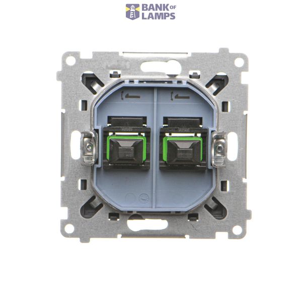 Double socket outlet with earthing and shutters - Czech pin system, (Complete product), 16A, 250V, Screw, white image 2