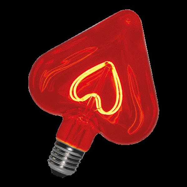 LED Filament Heart E27 5W 2000K Red image 2