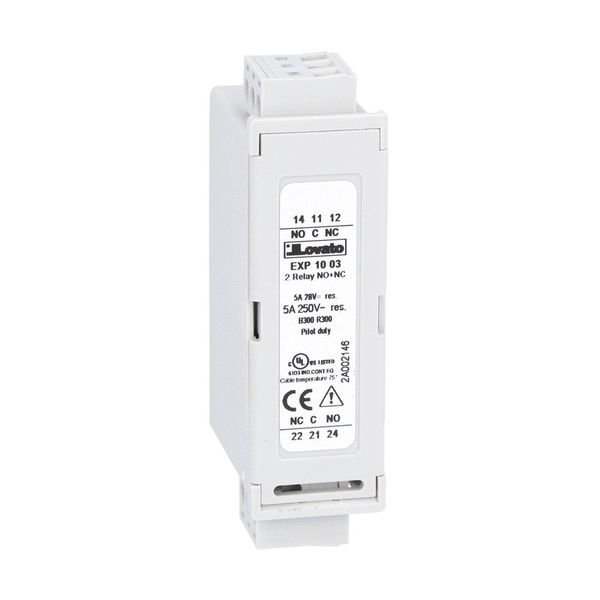 Expansion module EXP series for flush-mount products, 2 relay outputs, rated 5A 250VAC image 1