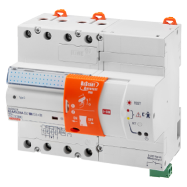 RESTART WITH AUTOTEST PRO - COUPLED WITH RCCB'S - 4 POLES - 63 A TYPE B[IR] Idn=0,03 A 400 V - 7 MODULES EN 50022 image 1