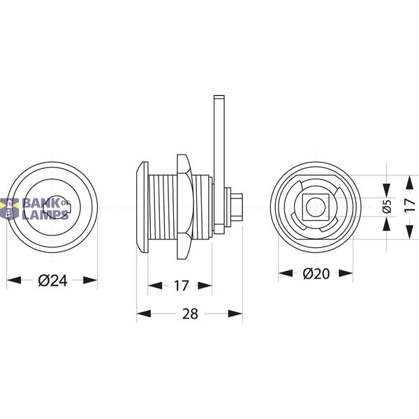 DARP-ZP switchboard metal lock, repeatable "Quiteline" image 1