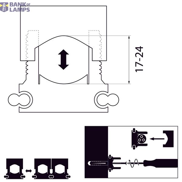 Cable mounting bracket - "UM 24" black image 2