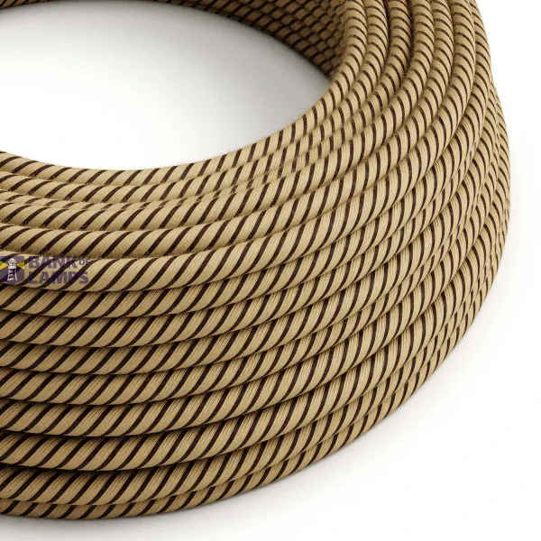 Cotton and Jute Tobacco Vertigo Textile Cable - The Original Creative-Cables - ERD21 round 2x0.75mm / 3x0.75mm image 1