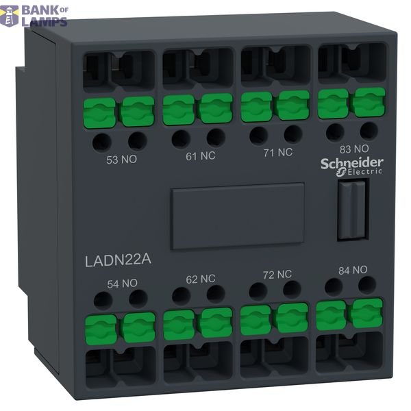 AUX Deca front 2NO 2NC snap-in image 1