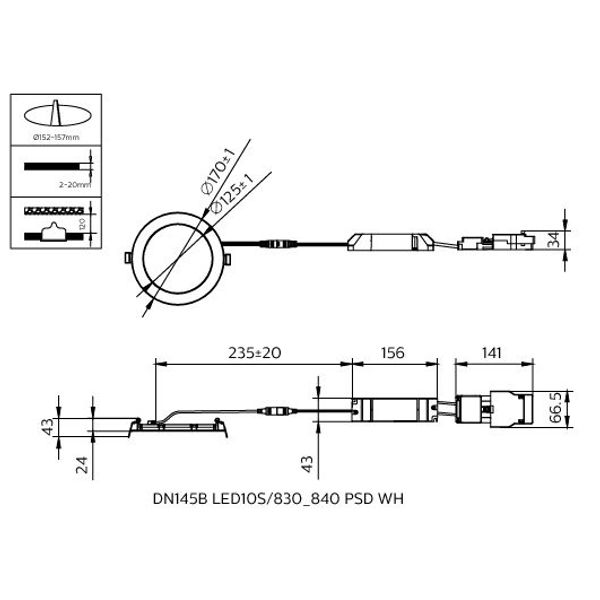 DN145B LED10S/830_840 PSD WH image 2