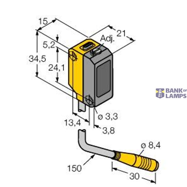 Photoelectric Sensor Diffuse Mode Sensor with Adjustable Foreground Suppression   QS18VP6AFF40Q image 2
