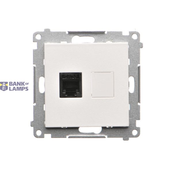 RJ12 single telephone socket, white matt image 1