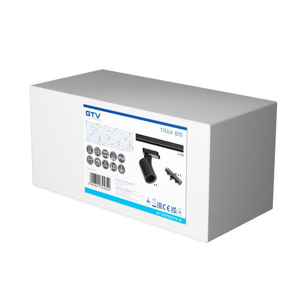 TRAX BIS single-phase set, 3*GU10 Bulbs, max. 3*20 W, track 1 m, black image 3