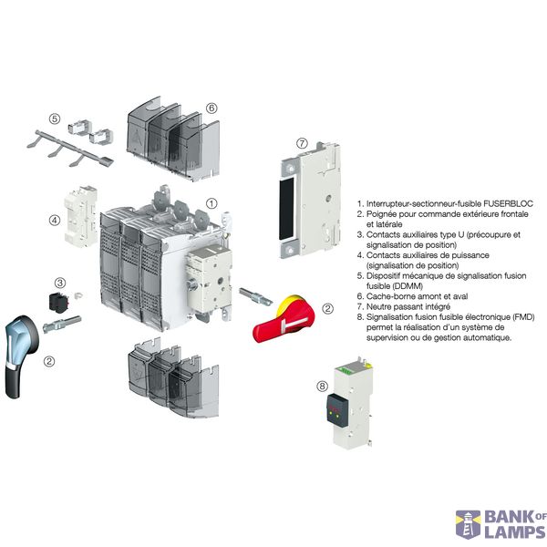 Fuse disconnect switch body 3P 400A for Class J fuses image 1