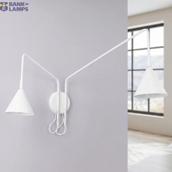 Wall lamp NOX 2 white with a switch image 8