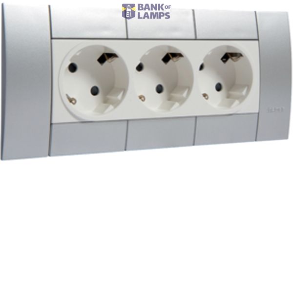 GT45 B80mm with 3-gang socket outlet,alu image 1