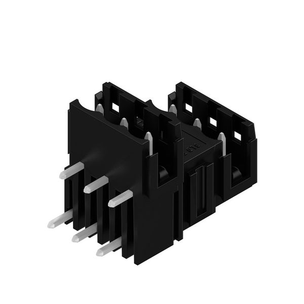 PCB plug-in connector, male header, Dovetails for fixing blocks, THT solder connection, 5.08 mm, Number of poles: 6, 90°, Solder pin length (l): 4.5 mm, tinned, black, Box image 3