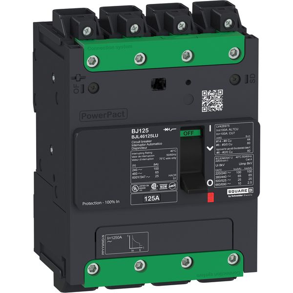 MCCB 600Y/347V 35A 4P 25KA EVERLINK image 1