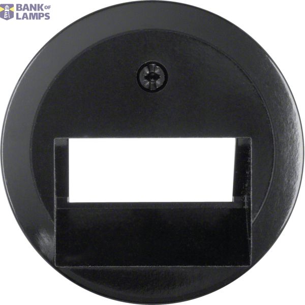 Central part RJ data socket 2-way, 45°, Series 1930/Glass, black image 1