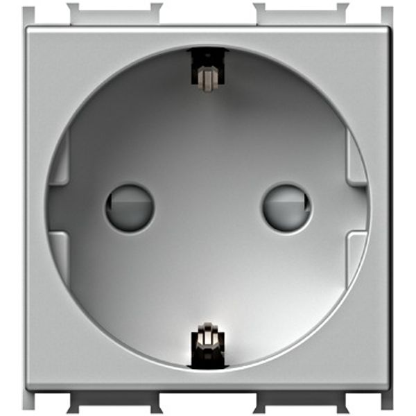 Socket with child protection, silver image 1