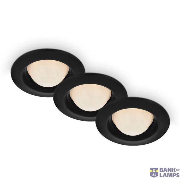 LED recessed spots-Set,black,3xLED/3W, IP44 image 1