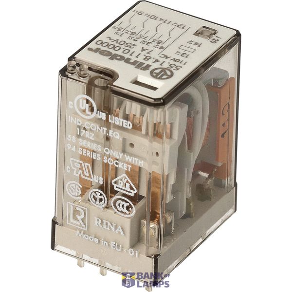 Relay for printed circuit 4CO 7A/230VAC/Agni+Au/wash tight (55.14.8.230.5001) image 4