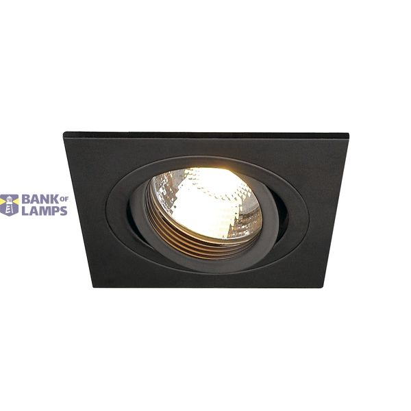 NEW TRIA I MR16 downlight, square, matt black, max. 50W, incl. clip springs image 1
